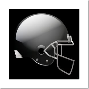 Original Football Helmet In Black Color Posters and Art